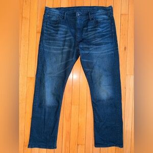 Levi's 513 Dark Indigo Straight Jeans 38 x 30 30” inseam worn 3 times EUC